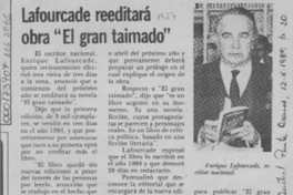 Lafourcade reeditará obra "El gran taimado"