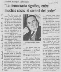 "La democracia significa entre muchas cosas, el control del poder"  [artículo].