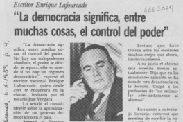 "La democracia significa entre muchas cosas, el control del poder"  [artículo].