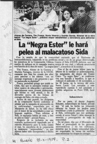 La "Negra Ester" le hará pelea al malacatoso Sida  [artículo].