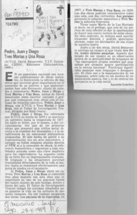 "Pedro, Juan y Diego ; Tres Marías y una Rosa"  [artículo] Agustín Letelier.