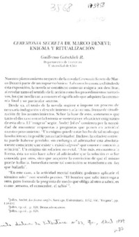 Ceremonia secreta de Marco Denevi; enigma y ritualización
