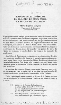 Rasgos enciclopédicos en el Libro de buen amor, la figura de don Amor