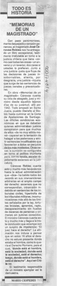 "Memorias de un magistrado"