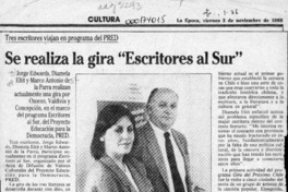 Se realiza la gira "Escritores al Sur"  [artículo].