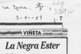 La negra Ester  [artículo] Diógenes Estrada.