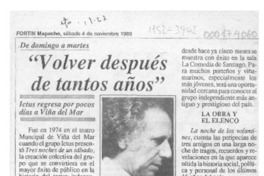 "Volver después de tantos años"  [artículo].