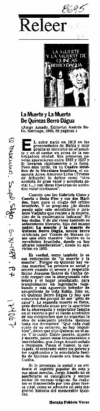 La muerte y la muerte de Quincas Berro Dágua  [artículo] Hernán Poblete Varas.
