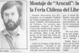 Montaje de "Arucati", hoy en la Feria Chilena del Libro  [artículo].