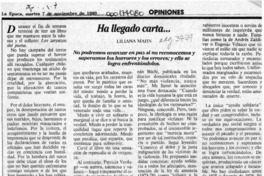Ha llegado carta --  [artículo] Liliana Mahn.