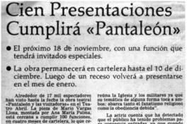 Cien presentaciones cumplirá "Pantaleón"