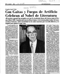 Con gaitas y fuegos artificiales celebran al Nobel de Literatura  [artículo].