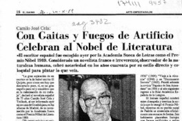 Con gaitas y fuegos artificiales celebran al Nobel de Literatura  [artículo].