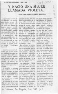 Y nació una mujer llamada Violeta --  [artículo] Luis Sánchez Romero.