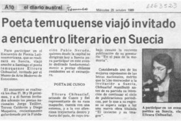Poeta temuquense viajó invitado a encuentro literario en Suecia
