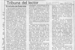 En el año de Gabriela  [artículo] Carlos Alberto Trujillo.