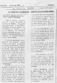 La poesía tuvo su noche de gala en acto de Ramón Rubina  [artículo].