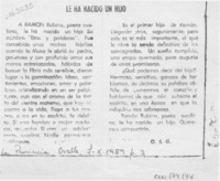 Le ha nacido un hijo  [artículo] O. S. G.