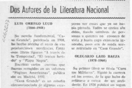 Dos autores de la literatura nacional  [artículo].