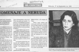 Homenaje a Neruda  [artículo].