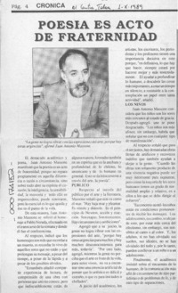 Poesía es acto de fraternidad  [artículo].