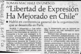 "Libertad de expresión ha mejorado en Chile"  [artículo].