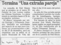 Termina "Una extraña pareja"  [artículo].