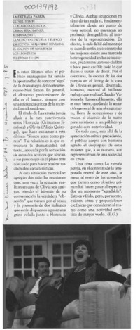 La extraña pareja  [artículo] E. G.