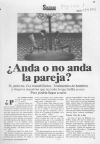 Anda o no anda la pareja?  [artículo] Carmen Ortúzar.