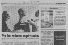 Por los valores espirituales  [artículo] Flor María Aninat.