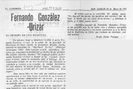Fernando González-Urízar  [artículo] Sergio Bueno Venegas.