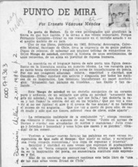 Punto de mira  [artículo] Ernesto Vásquez Méndez.