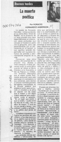 La muerte poética  [artículo] Horacio Hernández Anderson.