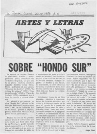 Sobre "Hondo sur"  [artículo] Jorge Jobet.