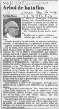 Arbol de batallas  [artículo] Hugo Montes.
