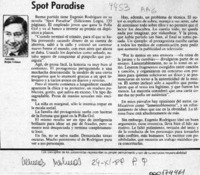 Spot Paradise  [artículo] Antonio Rojas Gómez.