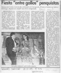 Fiesta "entre gallos" penquistas  [artículo] Jaime Patricio Ramírez.