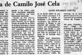 Acerca de Camilo José Cela  [artículo] Hugo Rolando Cortés.