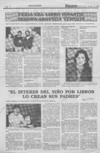 "El Interés del niño por libros lo crean sus padres"  [artículo].
