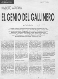 El genio del gallinero  [artículo] Paula Escobar.