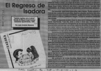 El regreso de Isadora  [artículo] Juan Antonio Massone.