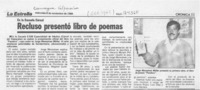Recluso presentó libro de poemas  [artículo].