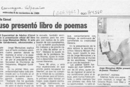 Recluso presentó libro de poemas  [artículo].