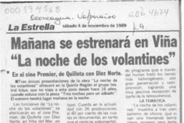 Mañana se estrenará en Viña "La noche de los volantines"  [artículo].