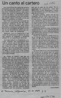 Un canto al cartero  [artículo] Lautaro Robles.