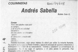 Andrés Sabella  [artículo] Rubén Soto G.