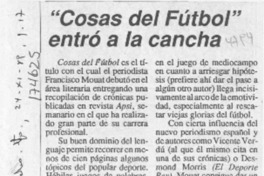 "Cosas del fútbol" entró a la cancha  [artículo].
