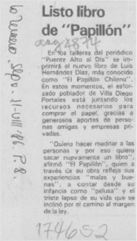 Listo libro de "Papillón"