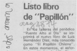 Listo libro de "Papillón"