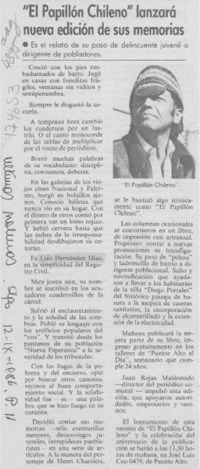 "El Papillón chileno" lanzará nueva edición de sus memorias